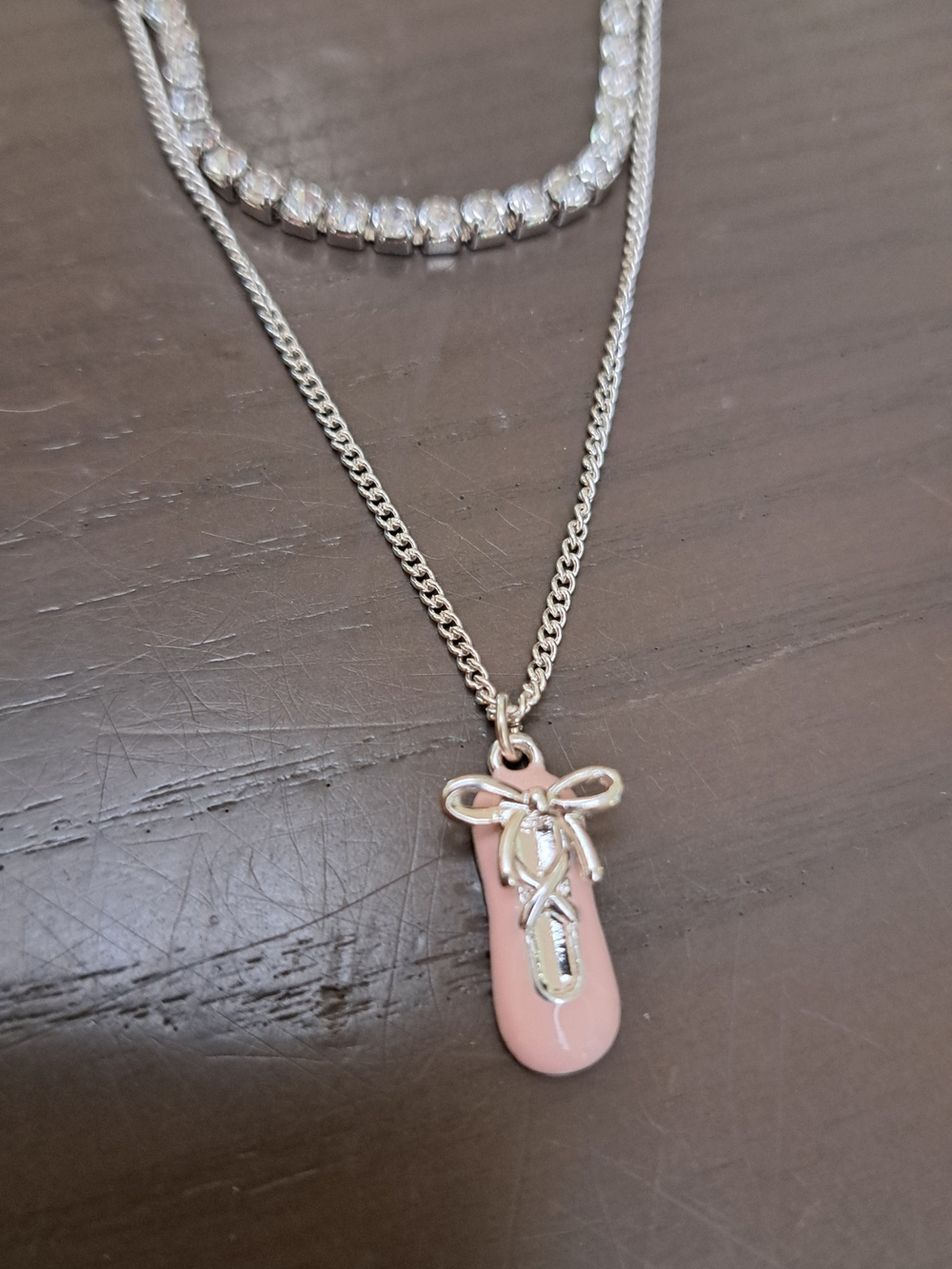 Delicate Pink Ballet Slipper Pendant Necklace - Women Jewelry